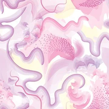 Abstract wavy lines seamless pattern. Spring organic texture Stock Illustration