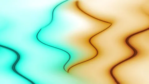 Abstract Wavy Lines with Teal and Orange Tones Video stock 284405567