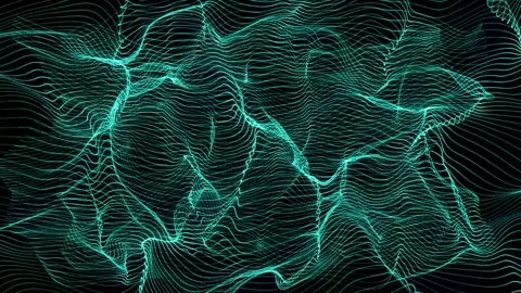 Abstract Wavy Lines in Teal Stock Footage 287411632
