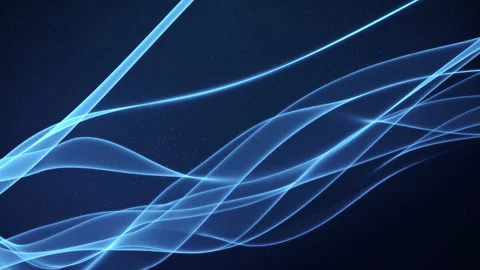 Abstract wavy lines technology background with particles blue light wave effect Stock Footage 190430065