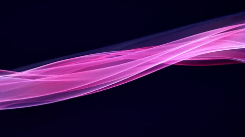 Abstract wavy lines technology background with particles pink light wave effect Stock Footage 200870180