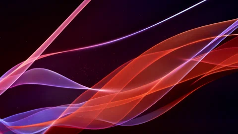 Abstract wavy lines technology background particles orange light wave effect Stock Footage 200870683