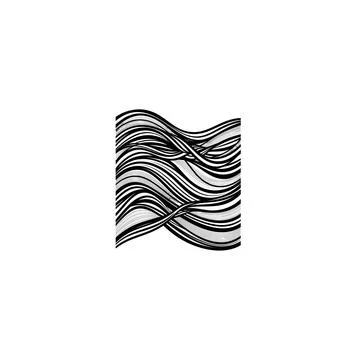 Abstract wavy lines texture with line art Illustrazione stock