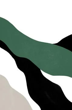 Abstract Wavy Lines Wall Poster Wall Decor Stock Illustration