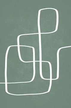 Abstract Wavy Lines Wall Poster Wall Decor Stock Illustration