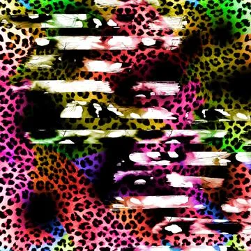 Abstract wavy lines.Grungy spotted pattern.African design. Stock Illustration