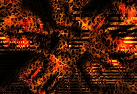 Abstract wavy lines.Grungy spotted pattern.African design. Stock Illustration