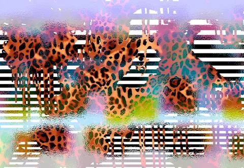 Abstract wavy lines.Grungy spotted pattern.African design. 스톡 일러스트