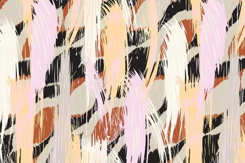 Abstract wavy lines.Grungy spotted pattern.African design. Illustrazione stock