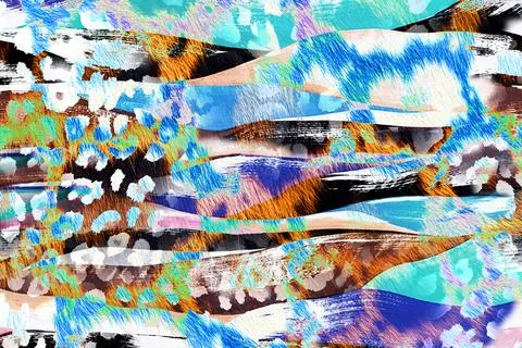 Abstract wavy lines.Grungy spotted pattern.African design. Illustrazione stock