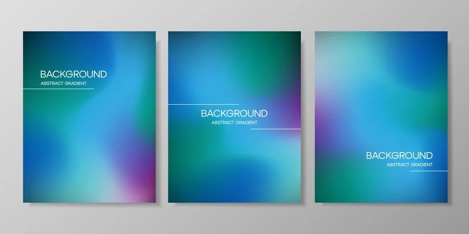 Abstract wavy liquid background. Gradient mesh. Variation set. Blue green sof Stock Illustration