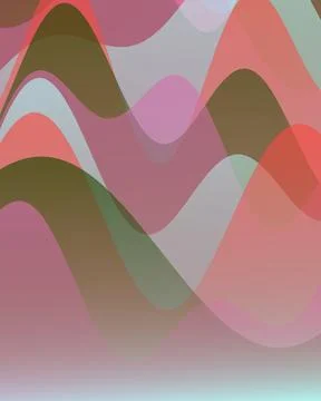 Abstract Wavy Liquid Background with Overlapping Colorful Fluid Shapes in M.. Stock Illustration