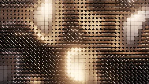 Abstract Wavy Metallic Grid with Lights Stock-Footage 290491525
