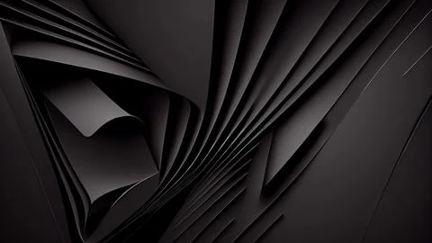 Abstract wavy metallic surface with waves in black color Stock Illustration