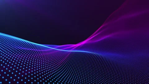 Abstract wavy motion. Blurred gradient waves. Purple glowing energy bright .. Stock Footage 287377648