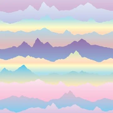 Abstract wavy mountain skyline background. Cardio effect seamles Stock Illustration
