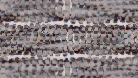 Abstract Wavy Movement of 3D Lines and Particles 02. 4K Stock Footage 292743257