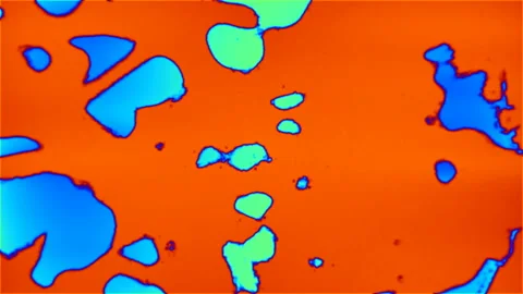 Abstract Wavy Orange Colored Psychedelic Liquid Motion Background Stock Footage 100201808