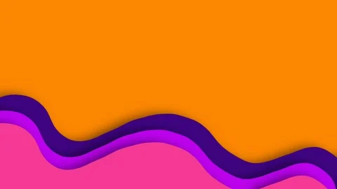 Abstract Wavy Paper Cut Background with Orange Purple and Pink Layers. Stock Footage 344129129
