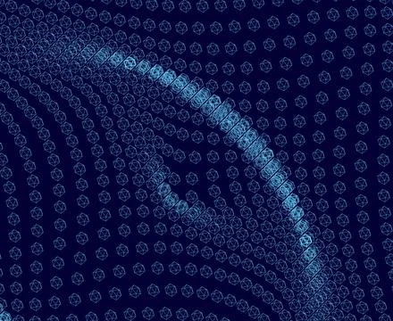 Abstract wavy Particle Technology Background. Vector illustration Illustrazione stock