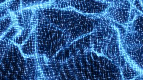 Abstract wavy particles background. Ilustración de archivo