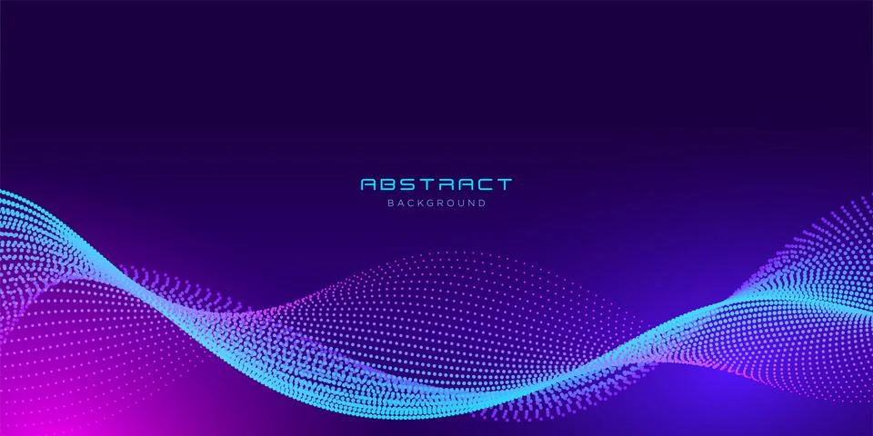 Abstract wavy particles Technology background Stock Illustration