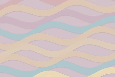 An abstract wavy pastel pattern of pink, beige, and light blue creates a so.. Illustrazione stock