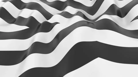 Abstract Wavy Pattern with Black and White 3D Stripes and Optical Illusion .. Stock Footage 341926196