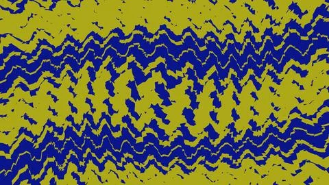 Abstract wavy pattern with blue and lime green stripes Illustrazione stock