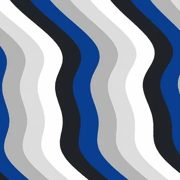 Abstract Wavy Pattern with Blue, Grey, and White Vertical Undulating Lines. Stock Illustration
