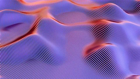 Abstract wavy pattern with flowing lines in blue and red tones.. Stock Illustration