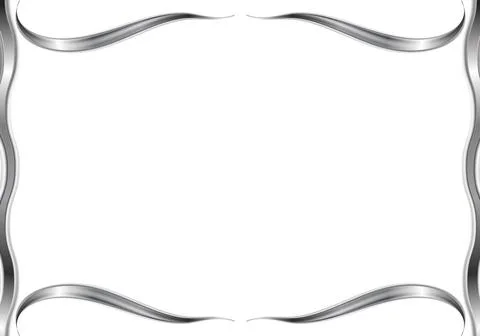 Abstract wavy pattern frame Abstract wavy pattern frame. Silver metal back... Stockfoto's