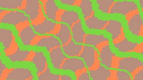 Abstract wavy pattern with orange and green lines Stock Illustration