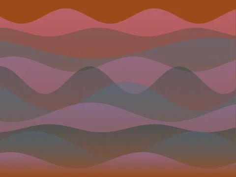 Abstract wavy pattern with overlapping translucent flowing layers in muted .. Stock Illustration