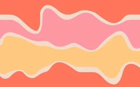 Abstract wavy pattern in shades of pink, orange, and cream. Smooth lines cr.. Stock Illustration