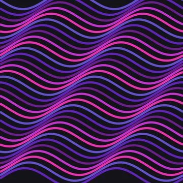 Abstract wavy pattern with vibrant purple, pink, and blue colors Stock Illustration