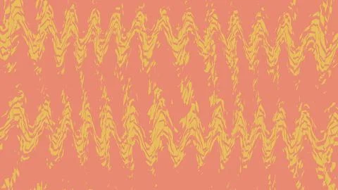 Abstract wavy pattern with yellow lines on peach background Illustrazione stock