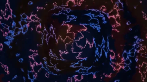 Abstract wavy patterns with blue and pink colors on dark Stock Footage 339777118