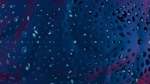 Abstract Wavy Perforated Surface with Soft Pink and Blue Gradient.. Stock Illustration