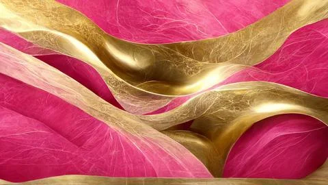 Abstract Wavy Pink Background. Satin Fabrics Texture. Stock Illustration