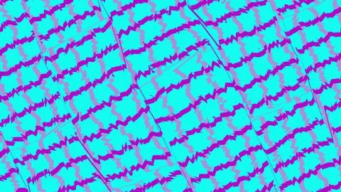 Abstract wavy pink lines pattern on a bright blue background Stock Illustration