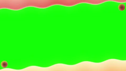 Abstract wavy red border frame featuring floating microscopic particles against Stock Footage 340611103