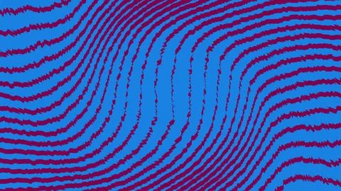 Abstract wavy red lines on a blue background Stock Illustration