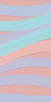 Abstract wavy ribbon pattern in soft pink, lavender, and light blue gradien.. Stock Illustration