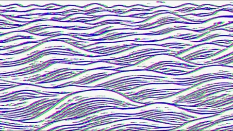 Abstract wavy scribble lines with purple highlights, glitchy low fps effect. Stock Footage 284516837