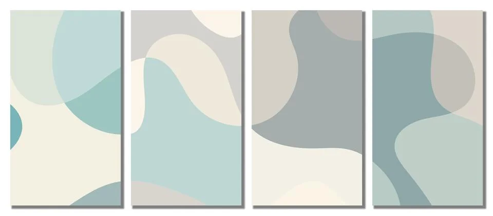 Abstract wavy set background. Design with pastel color. Stock Illustration