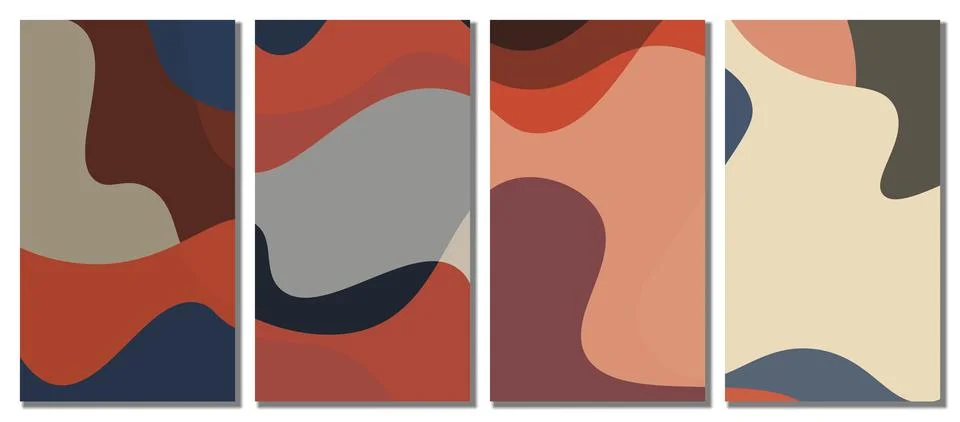 Abstract wavy set background. Stock Illustration