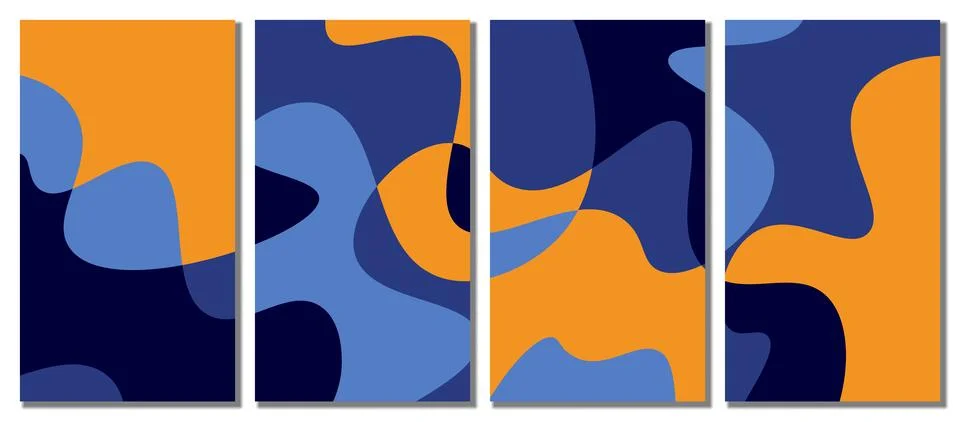 Abstract wavy set background. Illustrazione stock