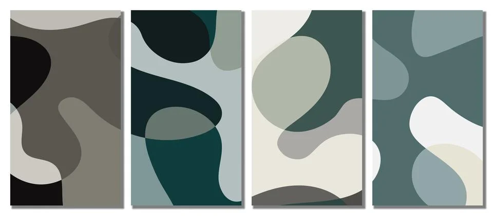 Abstract Wavy Set Background. Stock Illustration