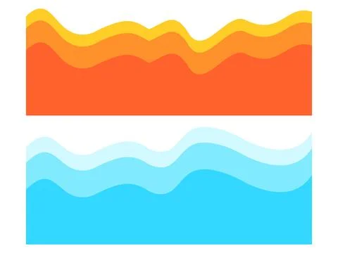 Abstract Wavy Shape Background with Orange and Blue Gradient Stock Illustration